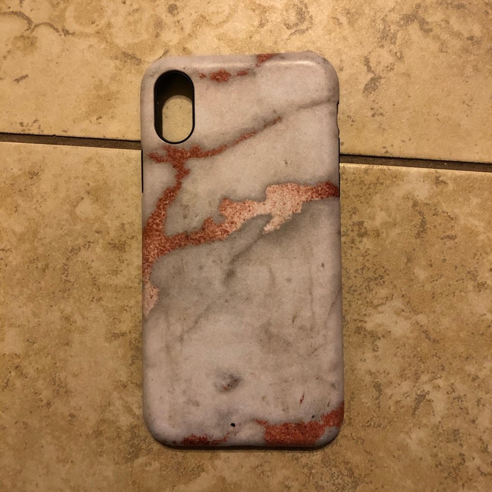 iPhone X protective pink marble case